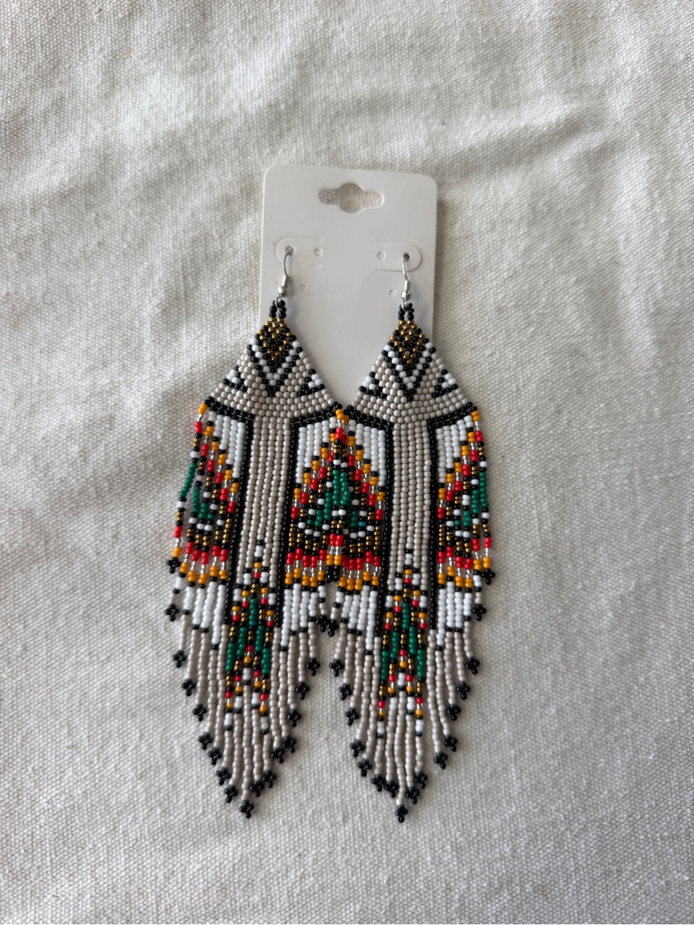 Handmade Multicolor Beaded Fringe Earrings - Women Jewelry